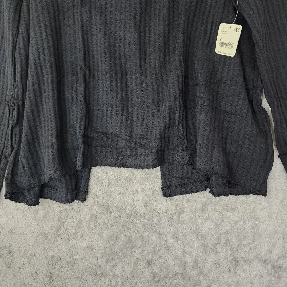 NWT Free People Juicy S Long sleeve Thermal Cowl neck Open Back Sweater Women's